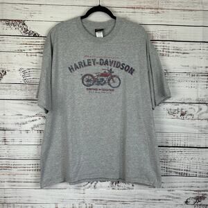 Mens 2006 Harley Davidson Motorcycle Gray T Shirt Las Vegas Blue Red Graphic 2XL